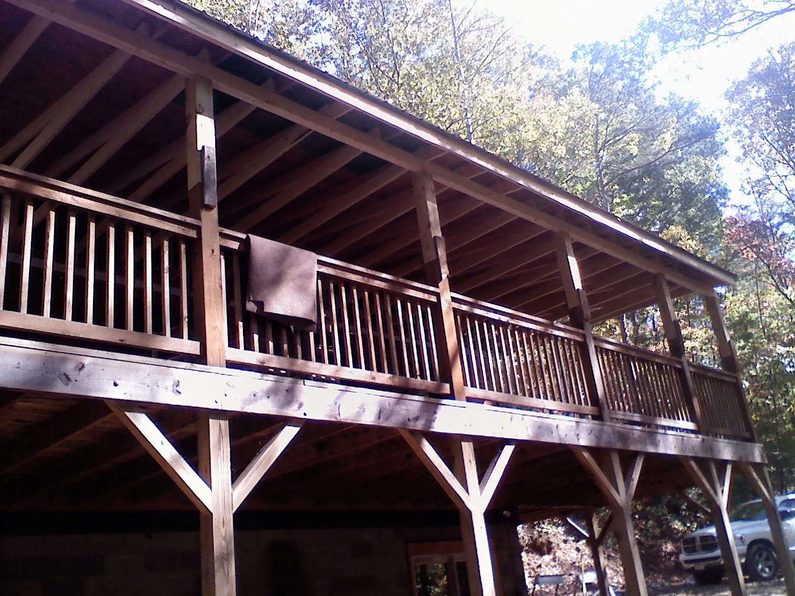 Timber framing under a new elevated porch and deck — Roof Leak Repair in Belden by Roofing Brothers